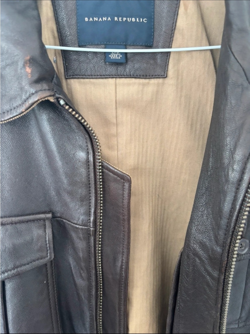 Men's Banana Republic Dark Brown Leather Utility Jacket - Picture 5 of 6